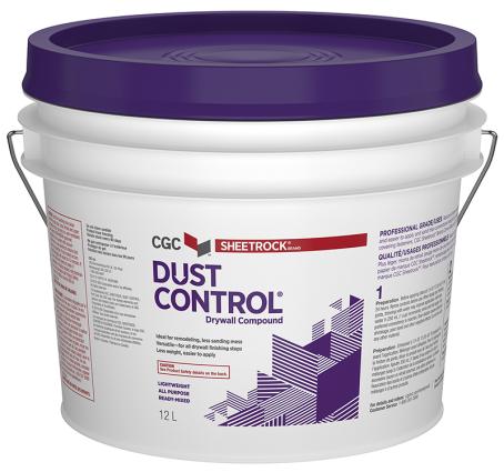 Drywall Compound, Dust Control, 16 kg (12 liter) bucket, CGC (purple lid)