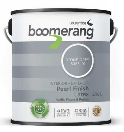 Paint, Int/Ext, Latex, Floor & Wall, Boomerang,  STONE GREY, Pearl Finish, 3.78 liter