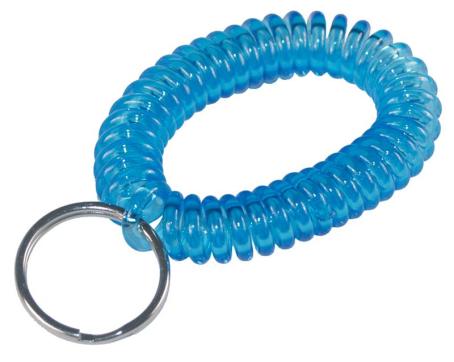 Wrist Key Coil, with Ring, Assorted Colour