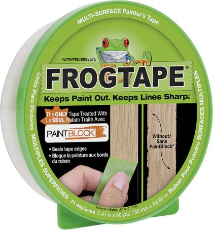 Masking Tape, Frog Tape, Medium Adhesion, 36 mm x 55 meter roll
