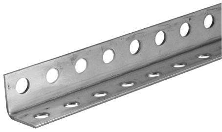 Perforated Angle, Plated Steel, 7/64