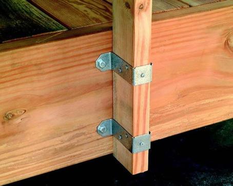 Deck Post Tie, for 2x4, Galvanized