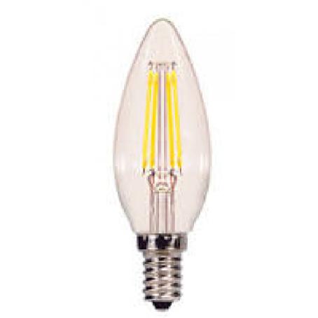 Light Bulb, LED Chandelier B11/E12, 4 Watt, Warm White, Clear, 1/pkg, Luminus