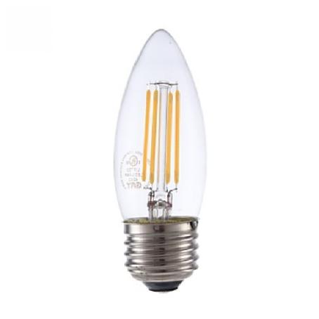 Light Bulb, LED Chandelier B11/E26, 4 Watt, Warm White, Clear Glass, 1/pkg, Luminus