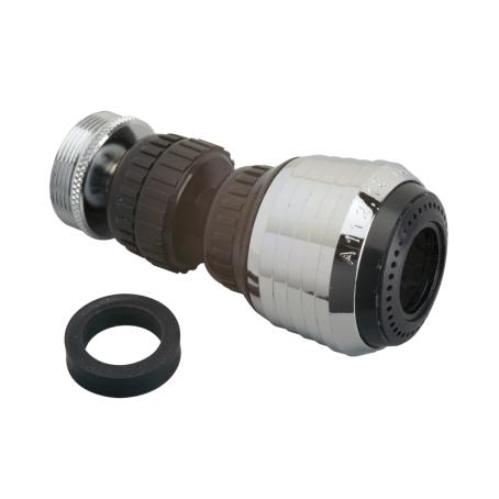 Faucet Aerator, Double Swivel, Brass, BLACK/CHROME, Moen