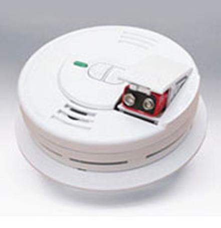 Smoke Alarm, 120 volt Hard-Wire with Battery Back-Up, Hush and Test Buttons, Front Load Battery, Kidde