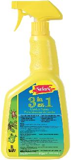 Insecticide/Fungicide, 3-in-1 Garden Spray, 1 liter RTU, Safer's