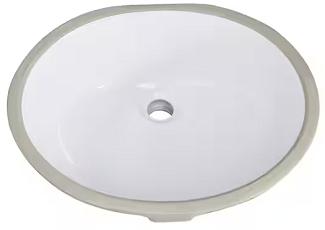 Lavatory Sink, Undermount, Oval, 16