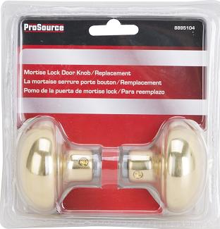 Door Knob Set, Brass, w/Spindle, Prosource