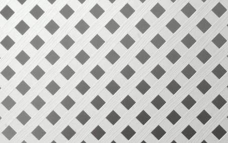 Lattice, PVC, Privacy, White, 4 ft x 8 ft (1-1/8