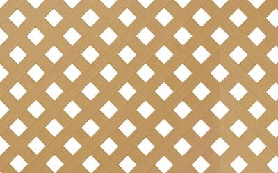 Lattice, PVC, Privacy, Cedar, 4 ft x 8 ft (1-1/8