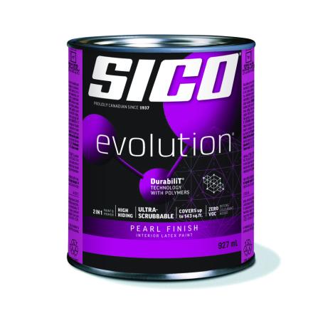 Interior Paint, Latex, SICO EVOLUTION, Pearl, White Base-1, 946 ml