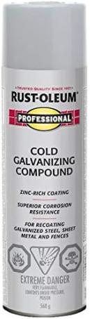 Rustoleum  Paint, Professional Cold Galvanizing Compound, Metal Silver, 568 gram Spray