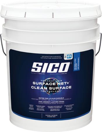 Interior Paint, Latex, SICO CLEAN SURFACE, Low-Sheen Eggshell, Tintable White Base, 18.9 liter
