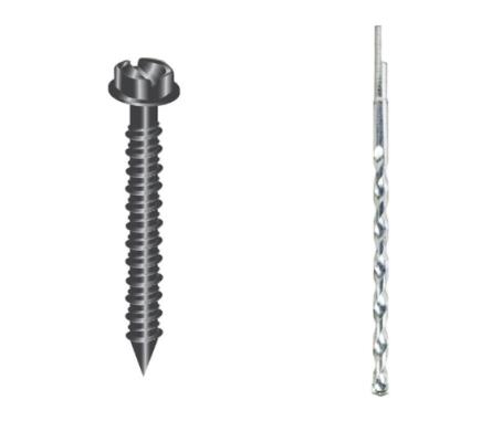 Concrete Screws, Hex Head, 1/4