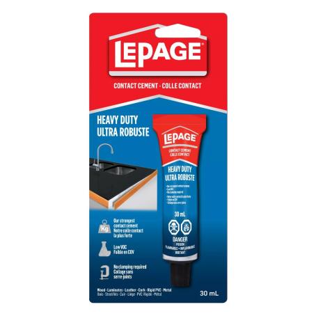Contact Cement, Heavy Duty, Low VOC, Lepage, 30 ml