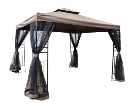 Gazebo, 10 ft x 10 ft, w/Netting, BROWN, Seasonal Trends 59661