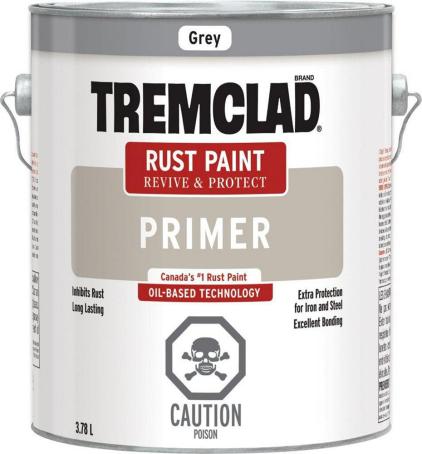 Rust Paint, GREY PRIMER, 3.78 liter, Tremclad