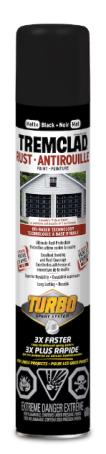 Rust Paint, 3x Turbo Spray, MATTE BLACK, 680 gram spray, Tremclad