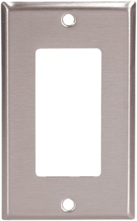 Cover Plate, Decora, Single Gang, STAINLESS STEEL