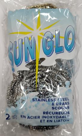 Scouring Pad, Metal, BRASS/STAINLESS STEEL, 2/pkg, Sun-Glo