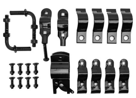 Gate Hardware Kit, BLACK, 1-7/8