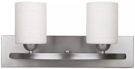 Light Fixture, Vanity, Double, BRUSHED PEWTER/White Glass, Canarm HAMPTON