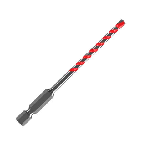 Drill Bit, Masonry, Hex Shank, Rotary/Hammer, 1/8