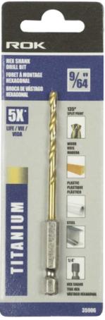Drill Bit, Hex Shank, 9/64