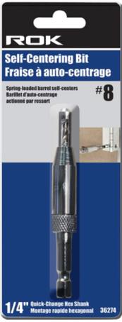 Self-Centering Drill, for #8 Wood Screw, ROK Screw Starter