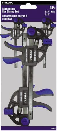 Trigger Clamp/Spreader Set, 2x 4-inch, 2x 6-inch, ROK