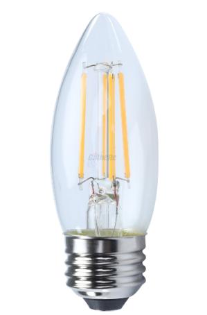 Light Bulb, LED Chandelier B11/E26, 4 Watt, Warm White, Clear, 2/pkg, Electrimart