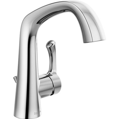 Lavatory Faucet, Single Lever, CHROME, Delta Larkin