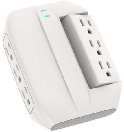 Outlet Tap, 6-Outlet/3-Prong, Swivel, Surge Protected, Shopro 