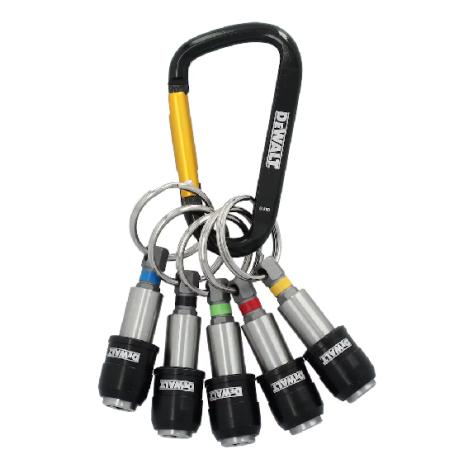 Bit Holder, Quick-Release, Holds 5 bits, w/ Carabiner, Dewalt