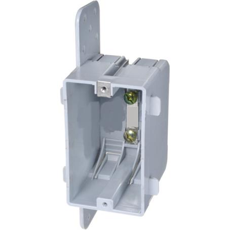 Device Box, Single, Non-Metallic, with Clamps & Nail Flange