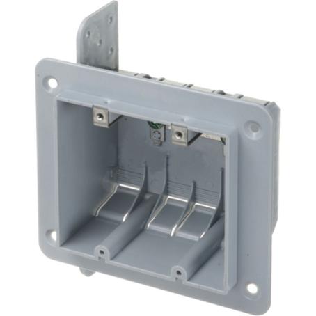 Device Box, Double, Non-Metallic, with Clamps & Nail Flange
