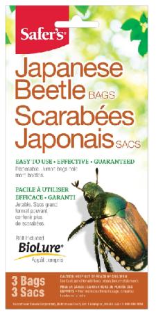 Japanese Beetle Trap Replacement Bag (only), 3/pkg, Safers 