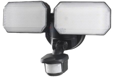 Light Fixture, Outdoor Security w/Motion Sensor, Solar, BLACK, PowerSource