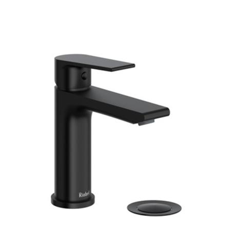 Lavatory Faucet, Single Lever Handle, with Pop-Up Drain, MATTE BLACK, Riobel FRESK