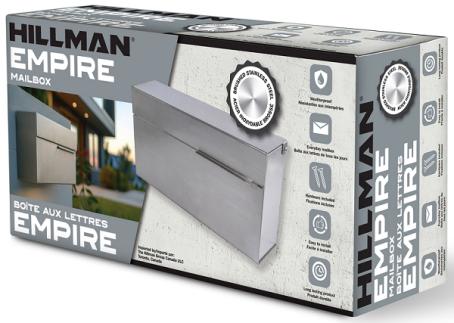 Mailbox, Horizontal Style, Modern STAINLESS STEEL, Hillman 