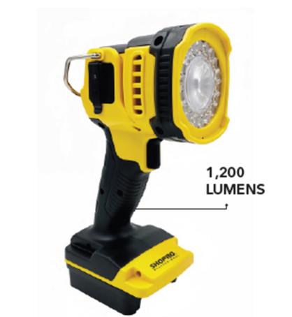 Work Light, LED, Cordless 18/20 volt, Swivel Head, (Accepts Dewalt, Milw, Makita battery, not incl)