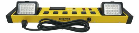Power Bar, 6-Outlet, 2x USB-A, with 2x Swivel Lights, Shopro