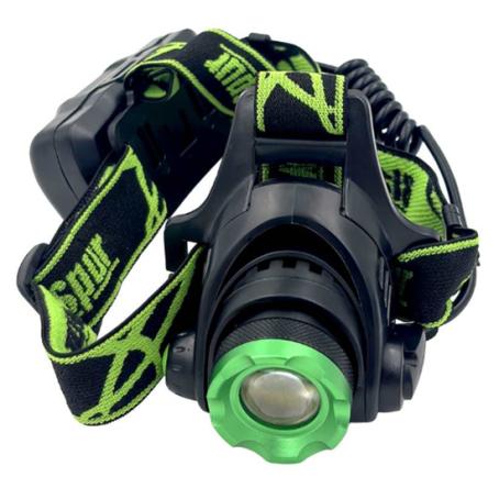 Headlamp, LED 1300 Lumen, 3 Mode, Rechargeable, BlackSpur