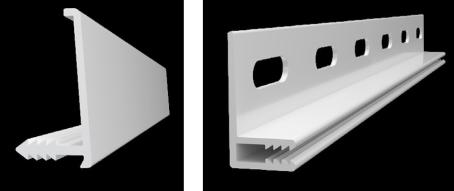 Trusscore, Snap-In J Trim, 2 pc Snap Base + Trim, 1/2