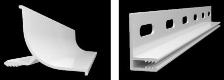 Trusscore, Snap-In Inside Corner Cove, 2 pc Snap Base + Trim, 10 ft, WHITE, PVC Trim