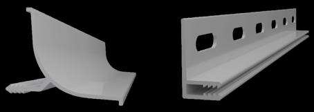 Trusscore, Snap-In Inside Corner Cove, 2 pc Snap Base + Trim, 10 ft, GREY, PVC Trim