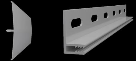 Trusscore, Snap-In H Channel, 2 pc Snap Base + Trim, 10 ft, GREY, PVC Trim