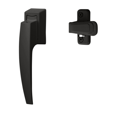 Latch Set, for Screen Door, Pull Handle, Non-Locking, BLACK, Ideal