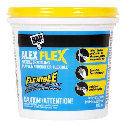 Spackling, DAP ALEX FLEX, Flexible, Paintable, Interior/Exterior, 946 ml